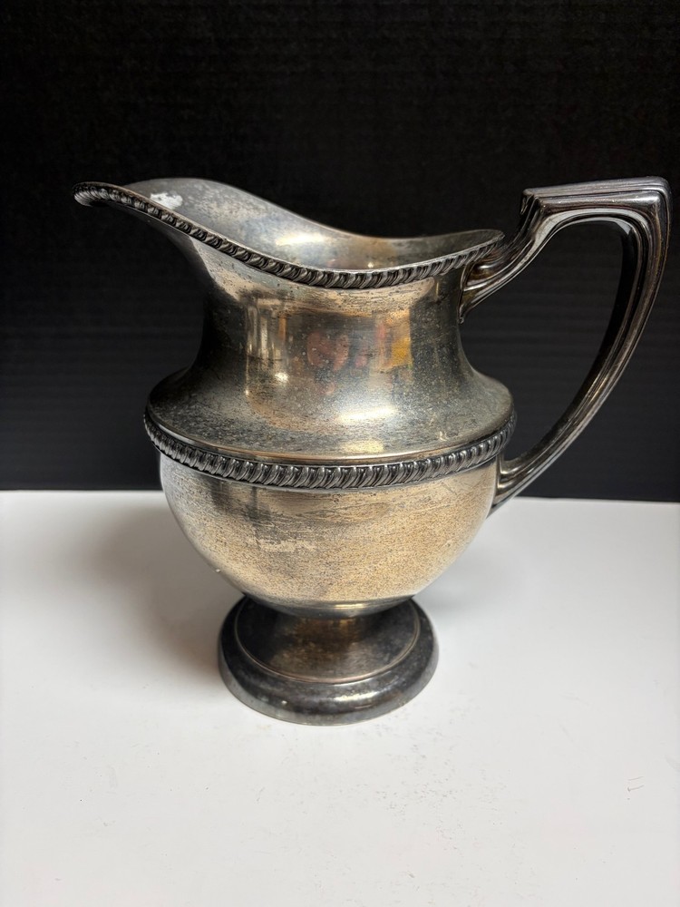 Antique Crescent Silver-Plated Pitcher, Likely Early 20th Century