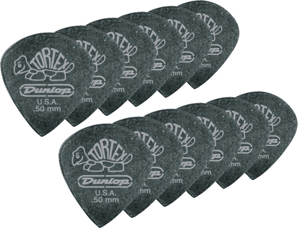 Dunlop Tortex Pitch Black Jazz Guitar Picks 1 Dozen .50 mm