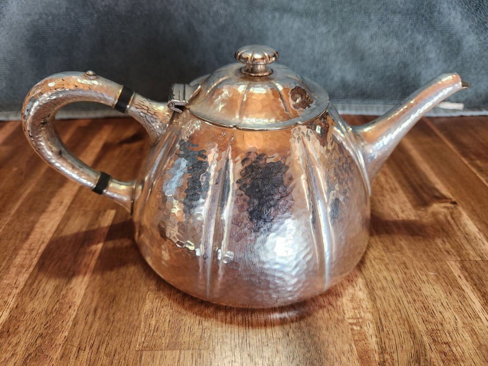 Meridian International Hammered silver-plated tea set