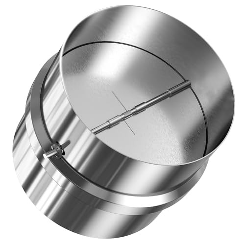 4" Backdraft Damper, One-Way Ducting Insert with Spring-Loaded Aluminum 4“