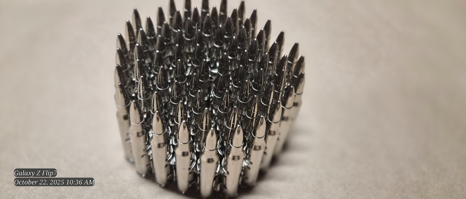 Metal Bullet Belt - Nickel & Copper -Real-Full Metal Jacketed bullets.