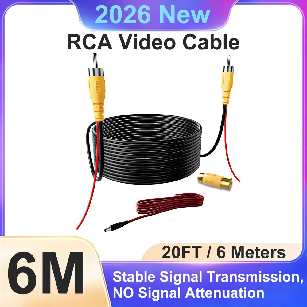 Double Shielded RCA Video Cable for Backup Camera Weatherproof Anti-Interference