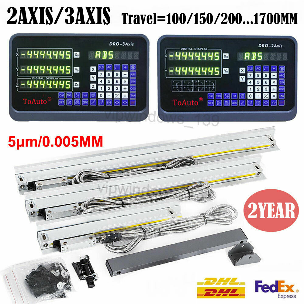 2Axis/3Axis Digital Readout DRO Display Linear Scale Encoder for Mill Lathe CNC