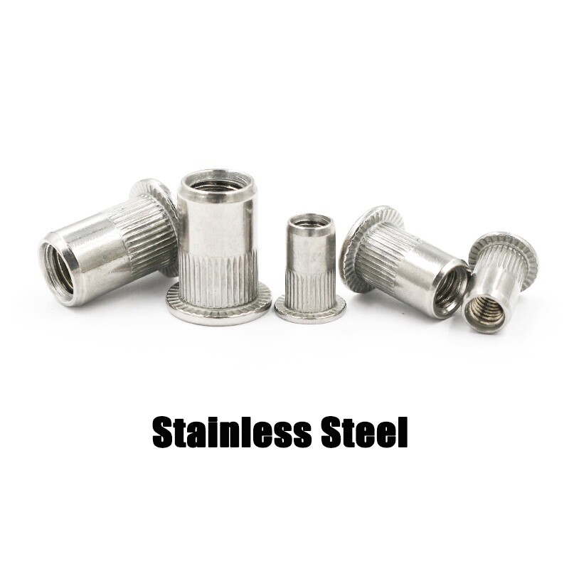10x M3-M12 Flat Head Metric Threaded Blind Rivet Nut Insert Rivnut Nutsert Screw