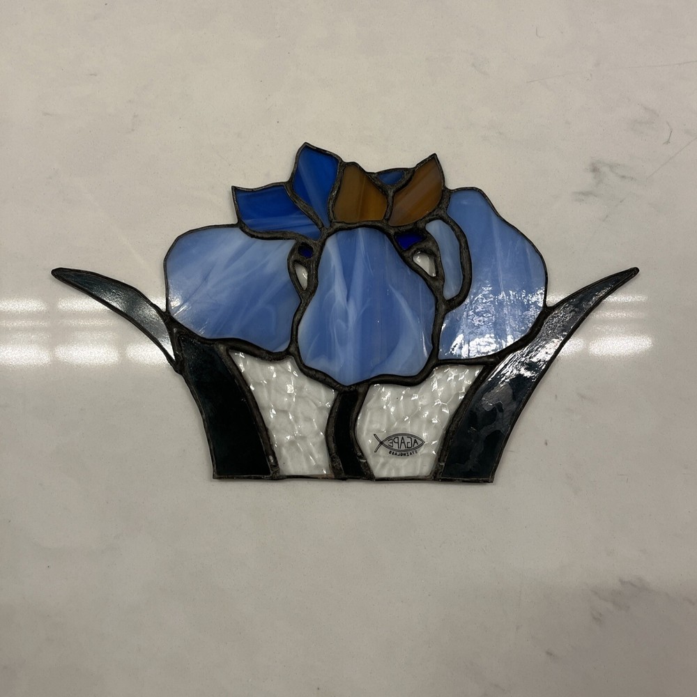Agape Stainglass Blue Flower
