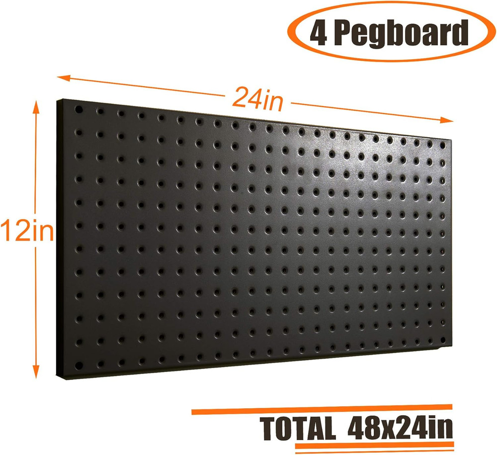 Wallmaster Pegboard Organizer Garage Storage - 48Pcs Pegboard Hooks Set, Pegboar