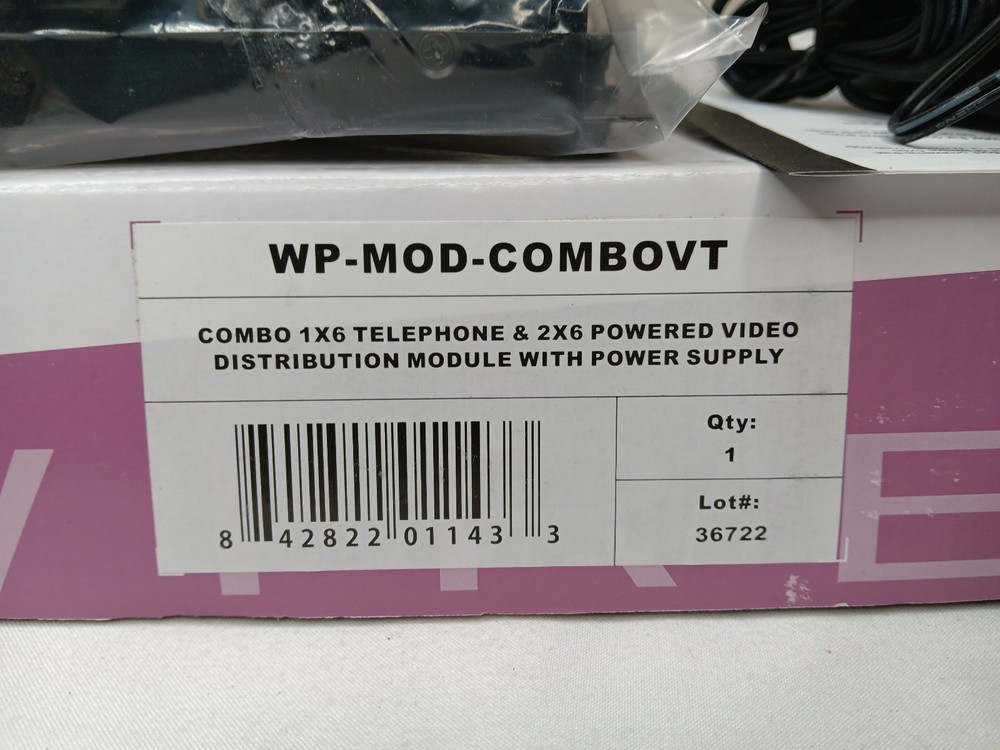 Wirepath 1x6 Telephone & 2x6 Video Distribution Module WP-MOD-COMBOVT NOS