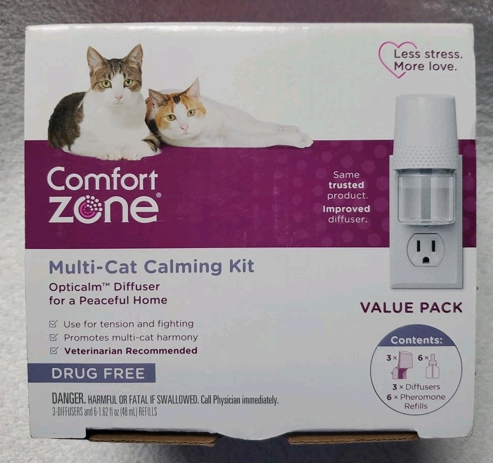 Comfort Zone Cat Calming Diffuser Kit 3 Diffusers 6 Pheromene Refills