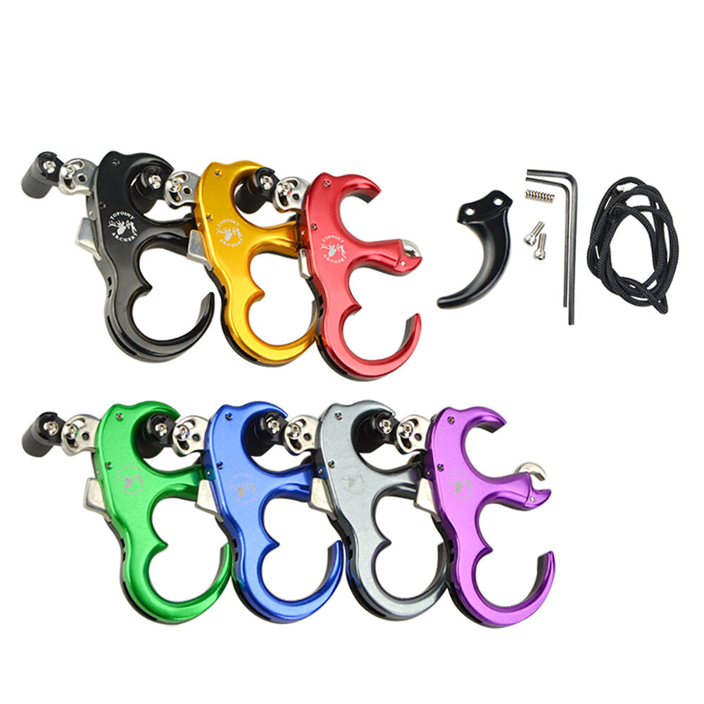 TP420 Compound Bow Release Aids 3 4 Finger Thumb Trigger Adjustable Archery Grip