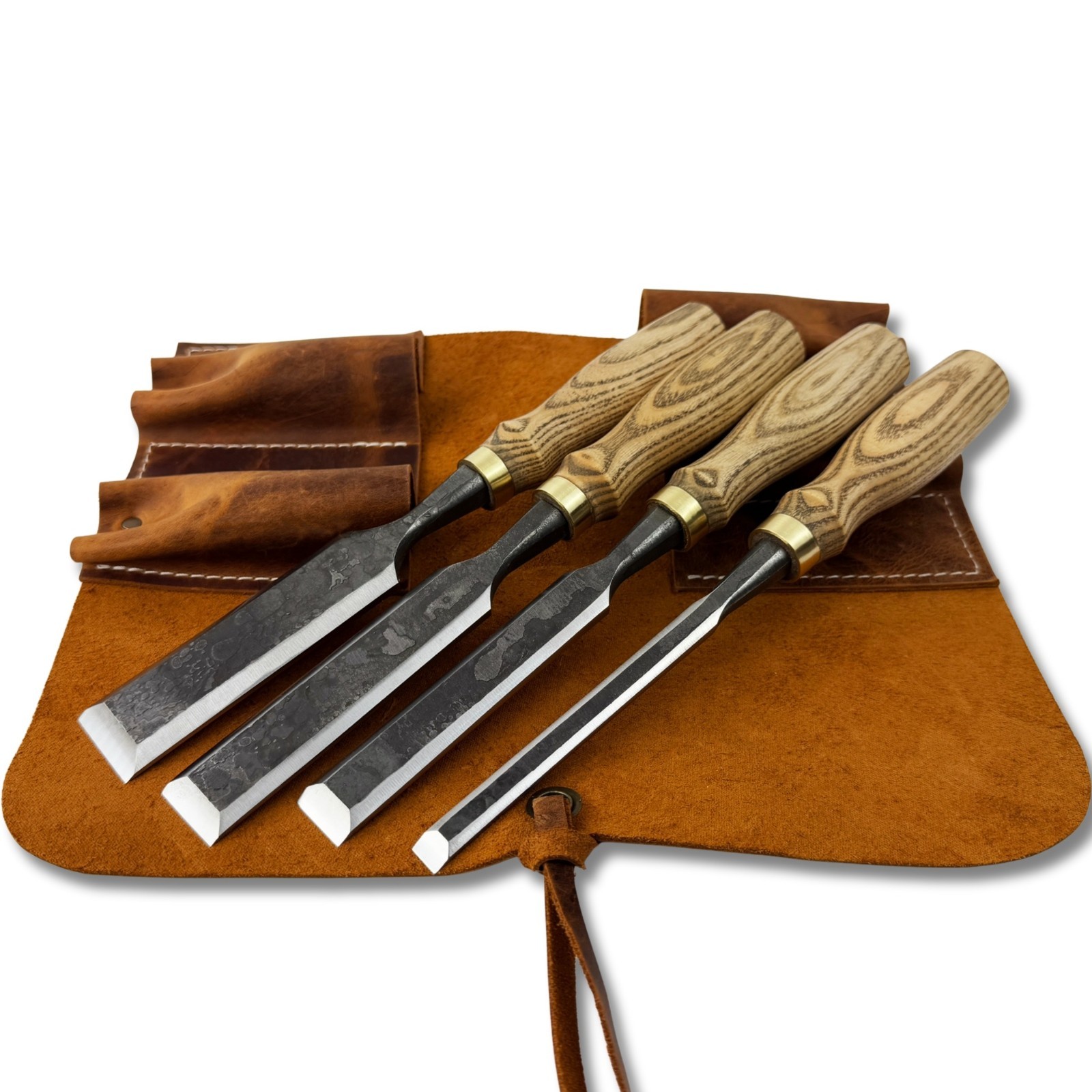 Wood Carving Chisels – Hand-Forged 52100 Steel Blades, Ash Handles, Woodworking