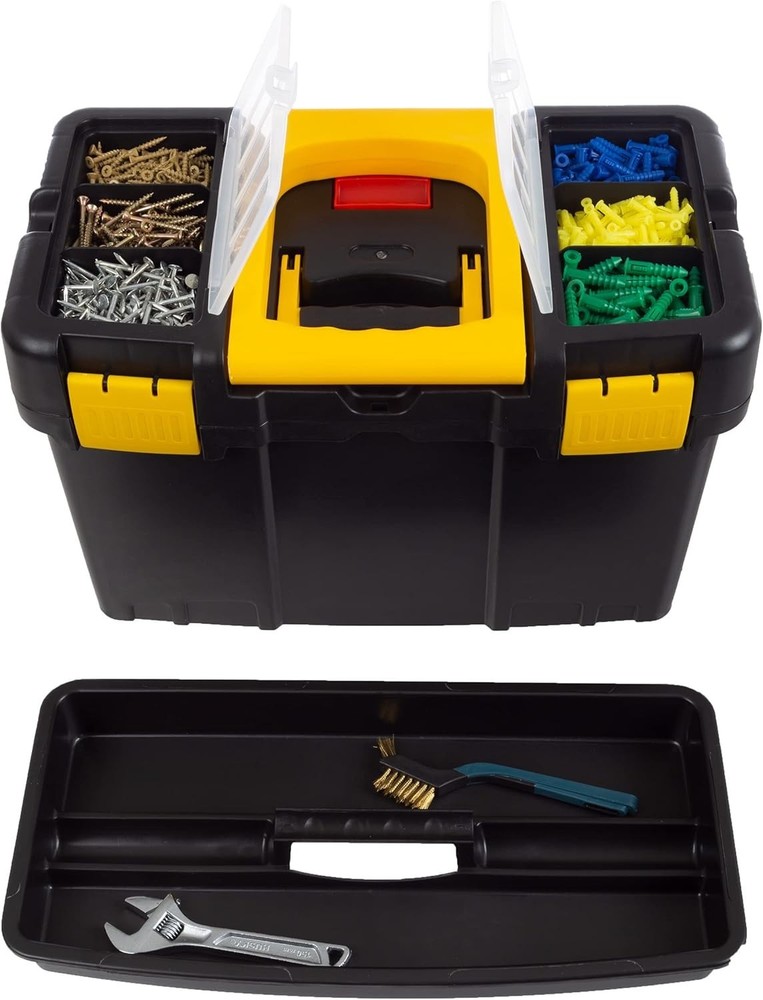 Portable Rolling Tool Box Storage Bin with Wheels, Stackable Tool Chest Cart
