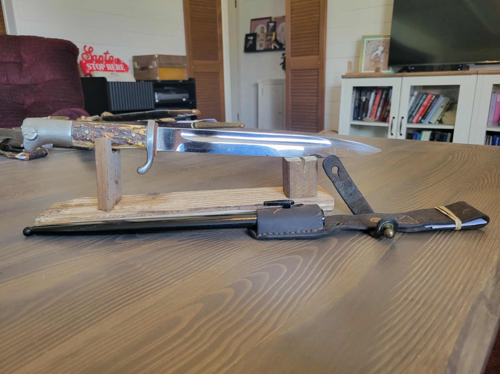 EXCELLENT! WWII German K98 Stag Handle Dress Bayonet by Rich.Abr.Herder Solingen