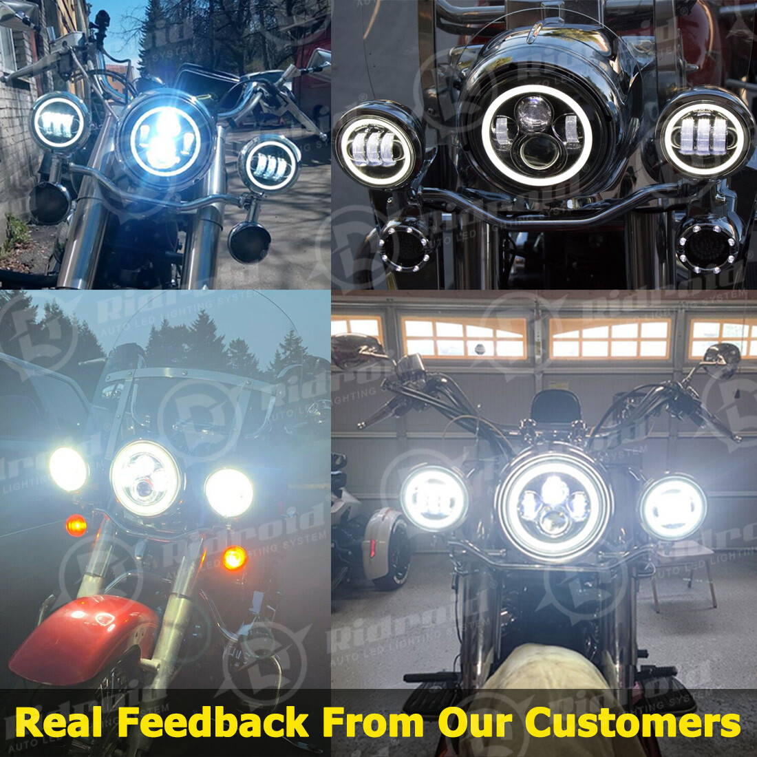 7" inch Led Headlight + 4.5" Fog Light For Yamaha V-Star XVS 650 950 1100 1300