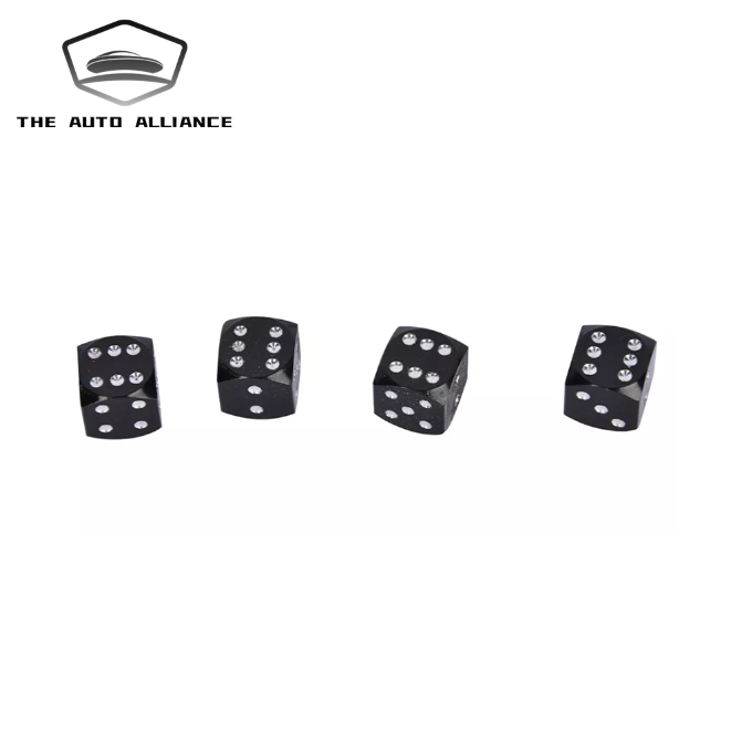 4PCS Metal Dice Wheel Valve Stem Tire Cap Trims For Car Bike Truck Dust Cover