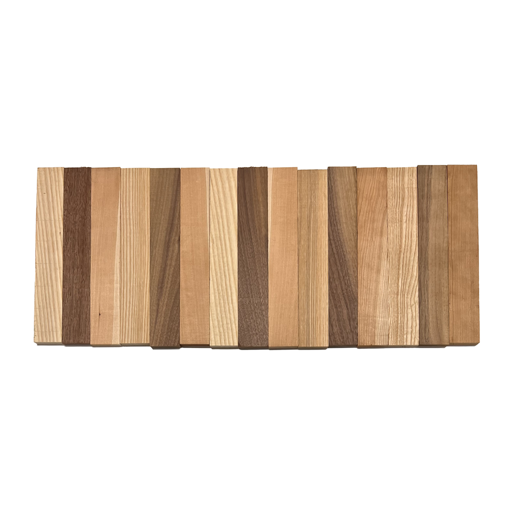 Pack of 15, Variety Species Thin Dimenisonal Lumber Boards(Ash, Cherry, Walnut)