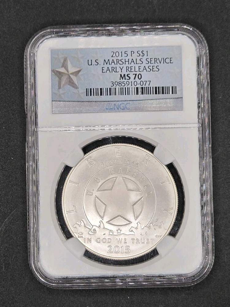 2015-P U.S. Marshals Commemorative Silver Dollar | NGC MS70