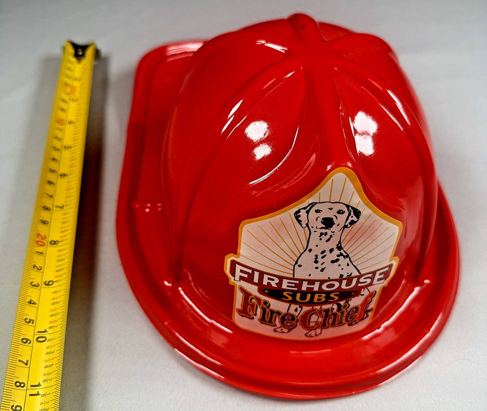 Firefighter Red Plastic Hat Firehouse, Subs, Kids, Fire Chief Hat Cap
