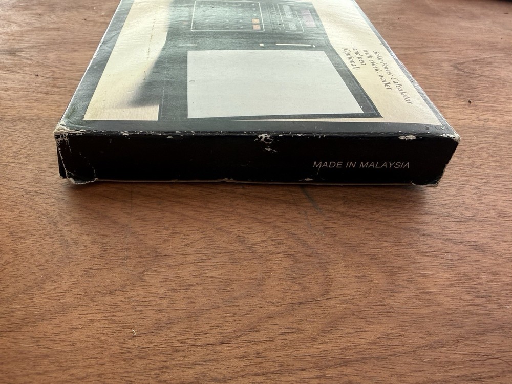 Solardesk Vtg LOGITECH Calculator w Notepad Case, Solar Powered Calculator
