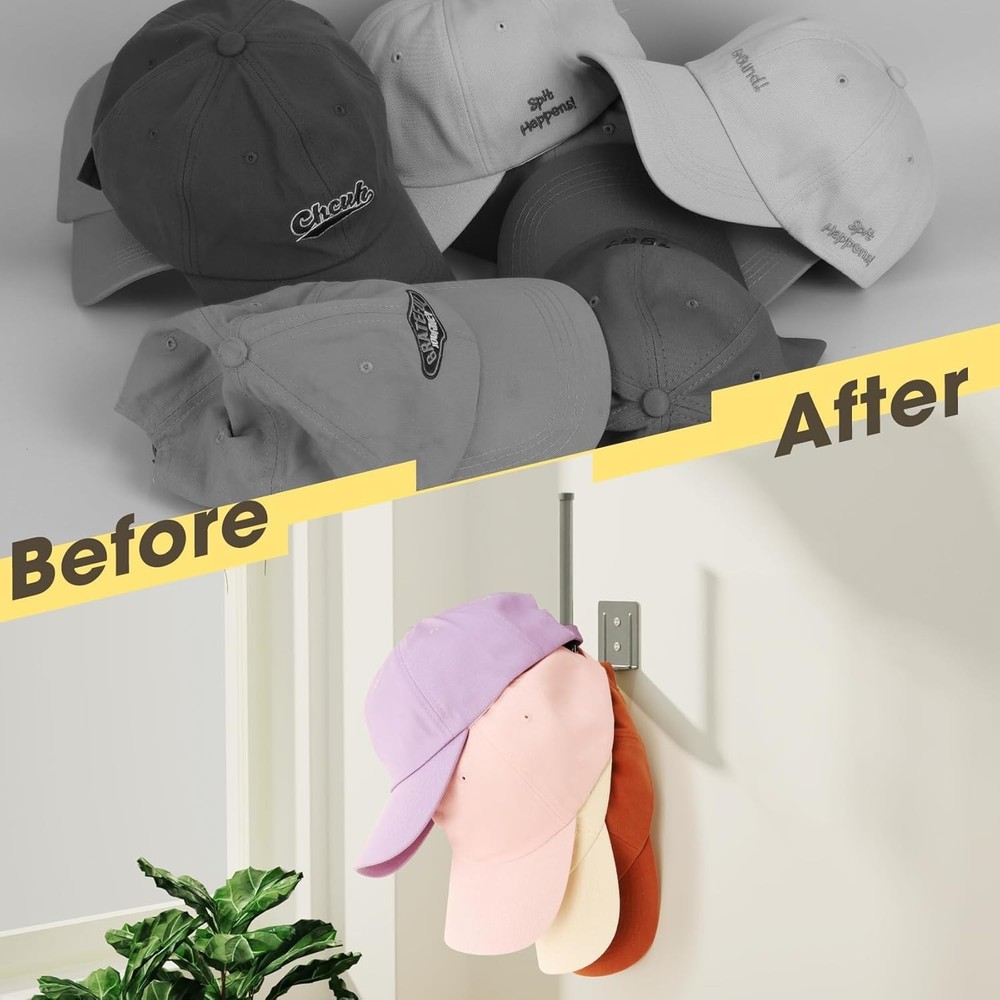Space-Saving 6-Inch Hat Holder Set - Stylish Baseball Cap Storage Solution