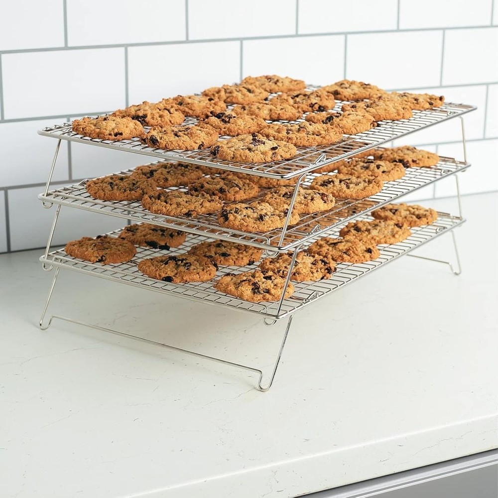 304 Grade Stainless Steel Baking Rack 3-Tier Stackable Cooling Rack Set
