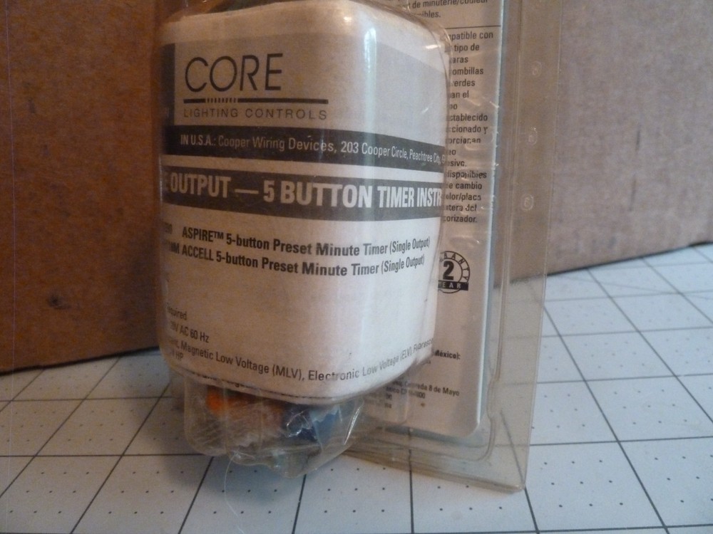 Cooper Wiring Devices PT18H-PTA Programmable Timer - 5 Presets - 1 Pole - WHITE