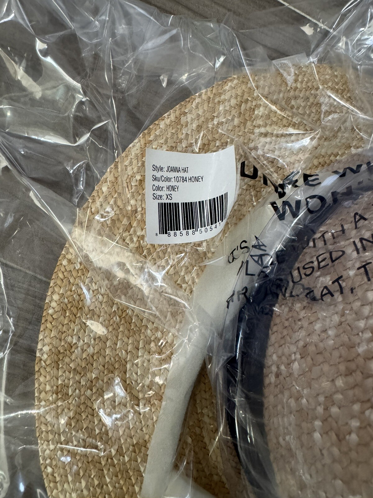 NEW WT Brixton Joanna Straw Sun Hat Honey Size Extra Small Medium Large