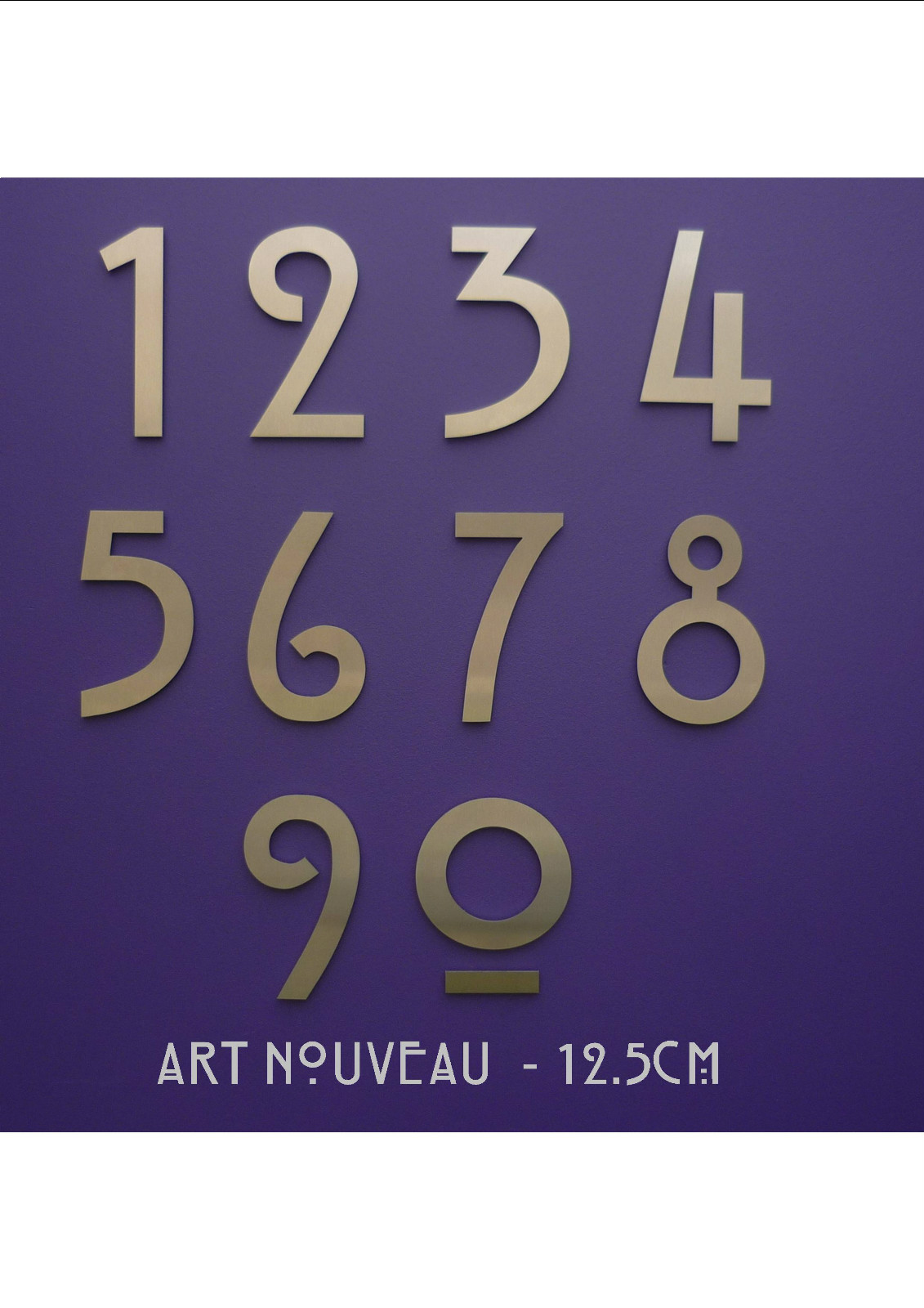 Art Nouveau - Mackintosh - Stainless Steel House Numbers/Numerals 12.5cm/5"