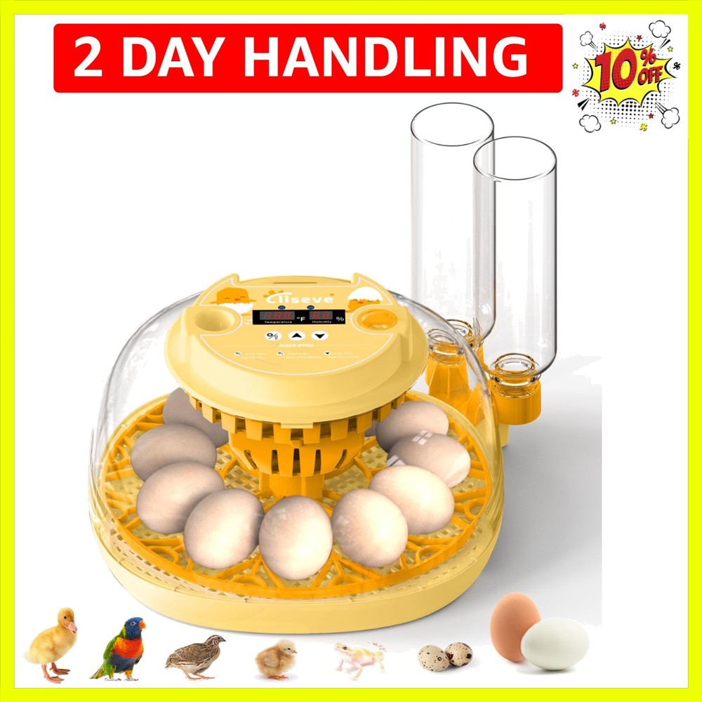 Egg Incubator for Hatching Chicks, Automatic Egg Turner Holds 12 Eggs, Smart ...