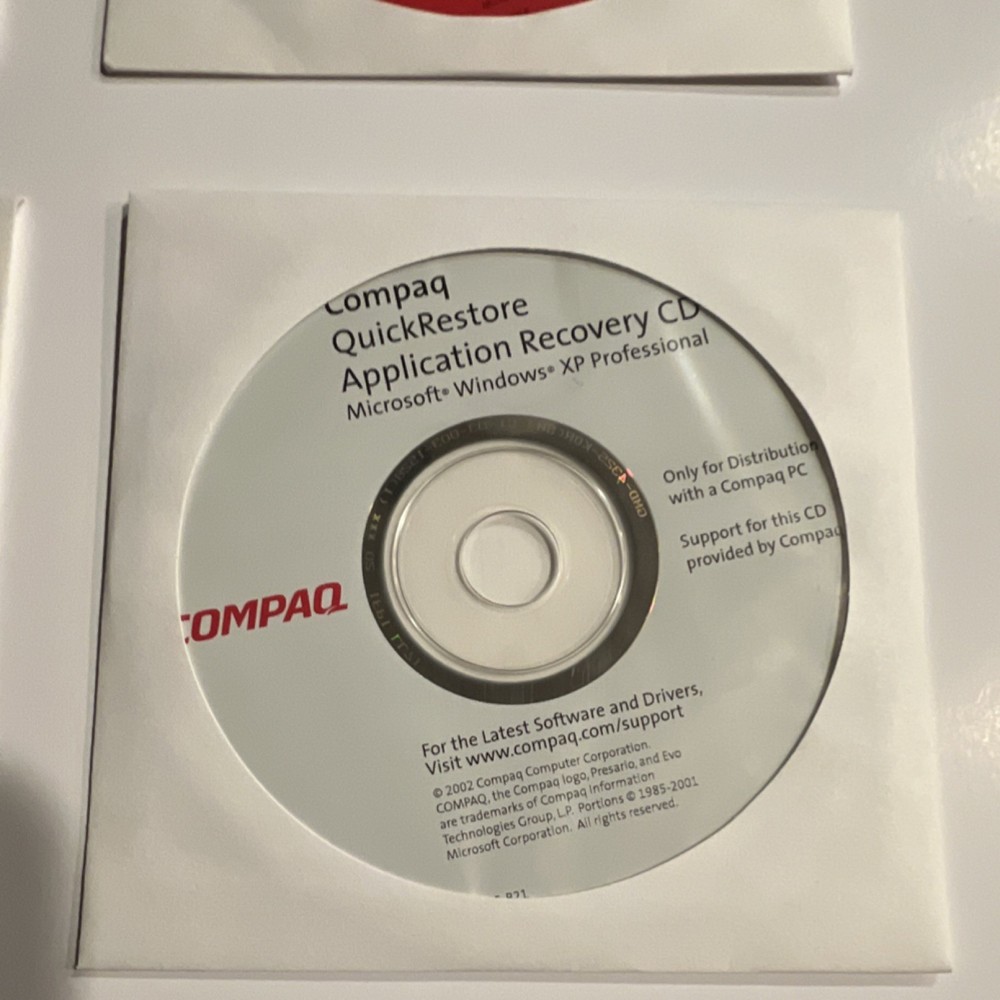 Compaq Notebook Series Manuals & CDs Windows XP Pro Norton Internet Security