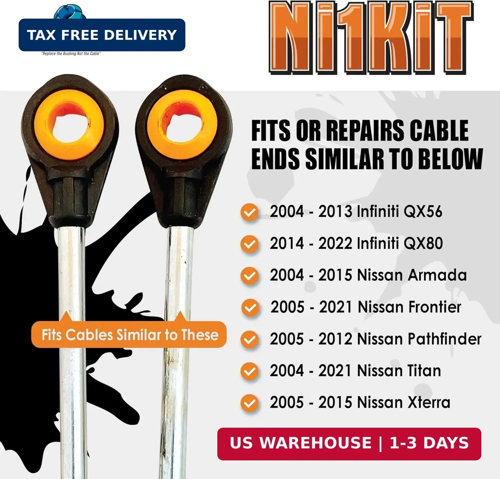 BushingFix NI1KIT - Transmission Shift Cable Bushing Repair Kit - Automatic Tran