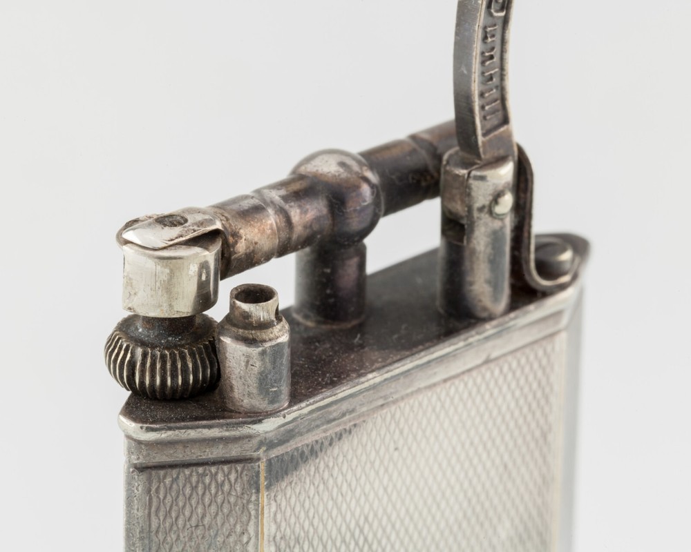 Dunhill Silver Plated Lighter With Diamond Pattern 143752