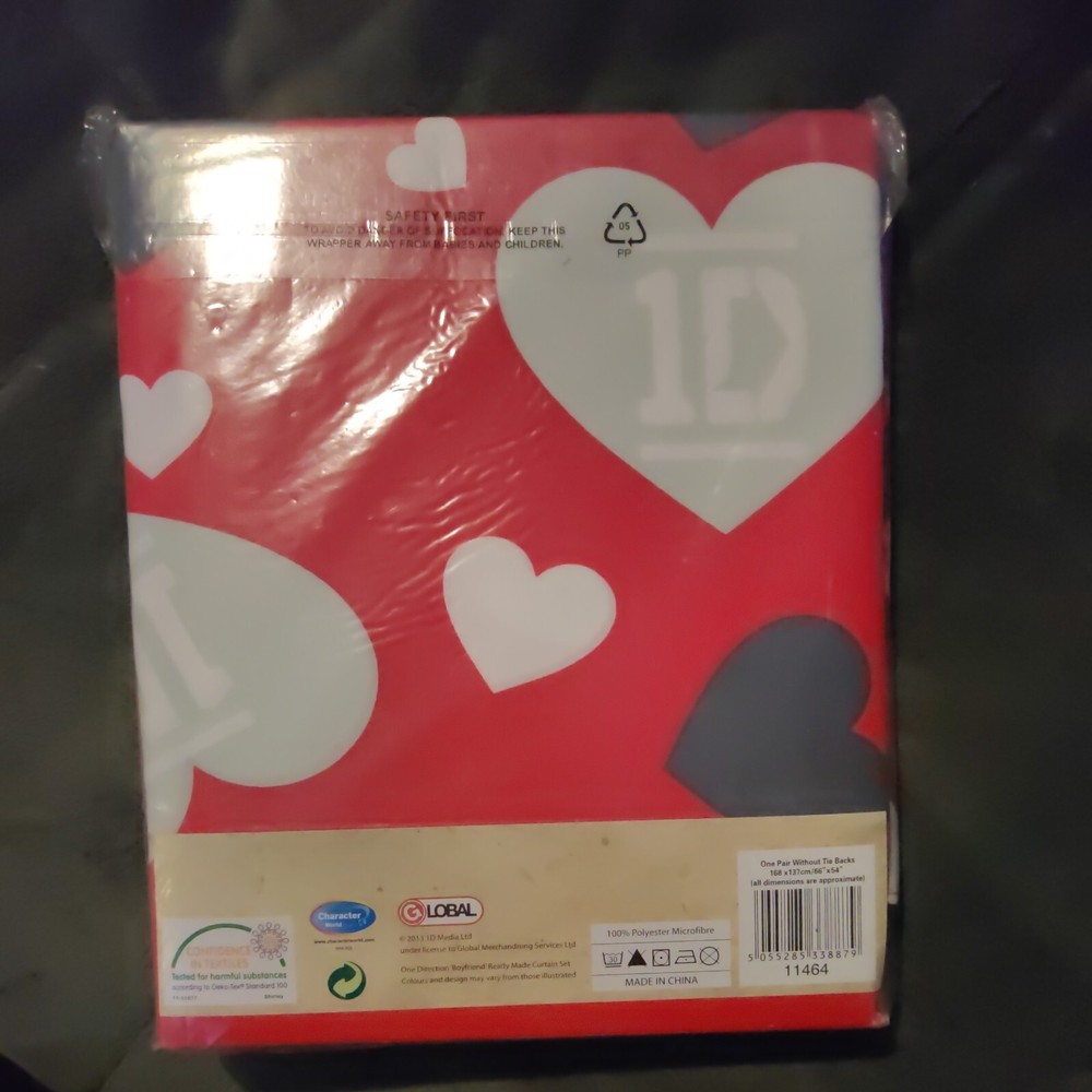 One Direction Curtain Set Size 66"X54"
