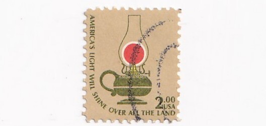 STAMP US SCOTT 1611 "Kerosene Table Lamp" $2 USED 1978 - C