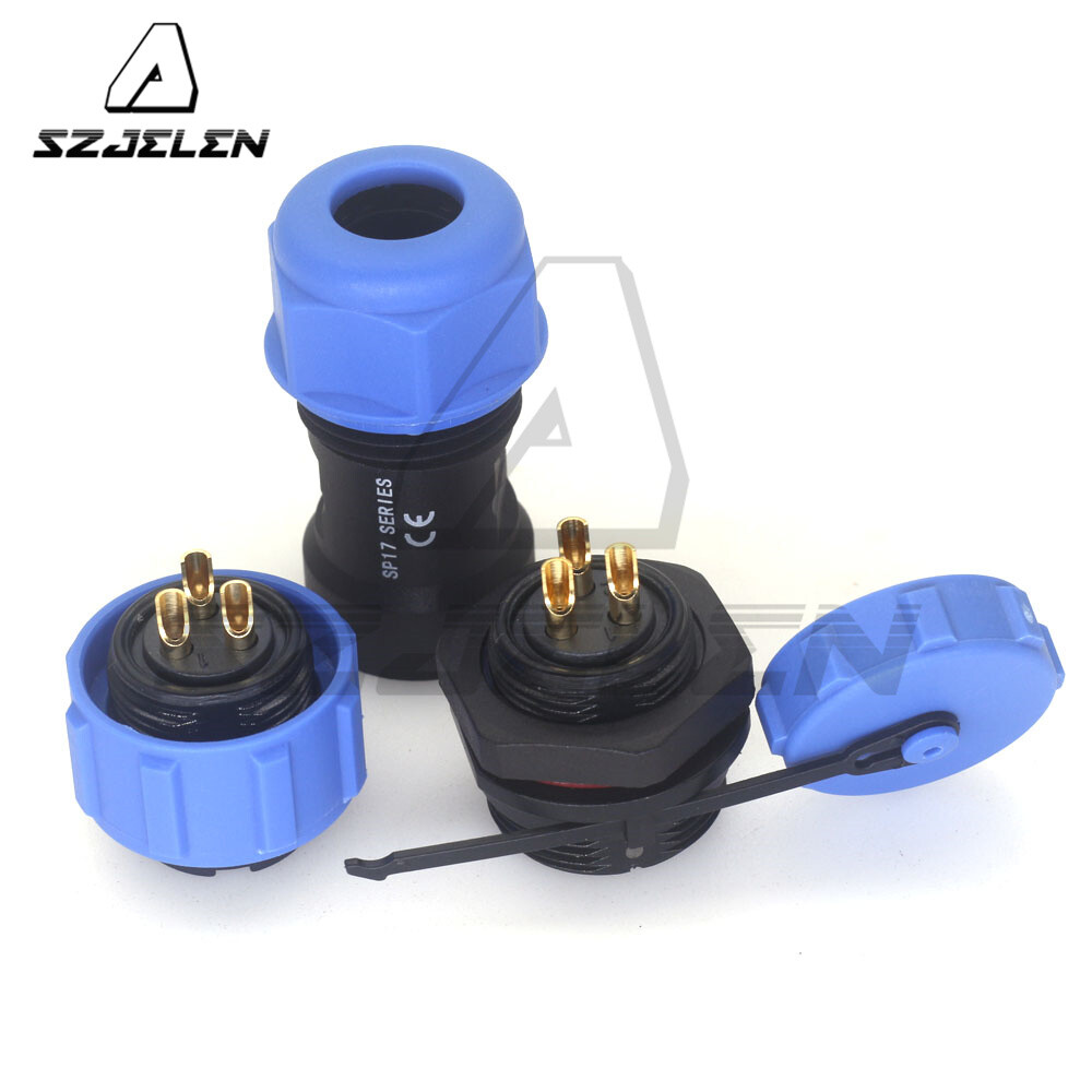 SP17 3Pin Panel Mount Wire Connector,IP67 Waterproof Cable Connector Plug Socket