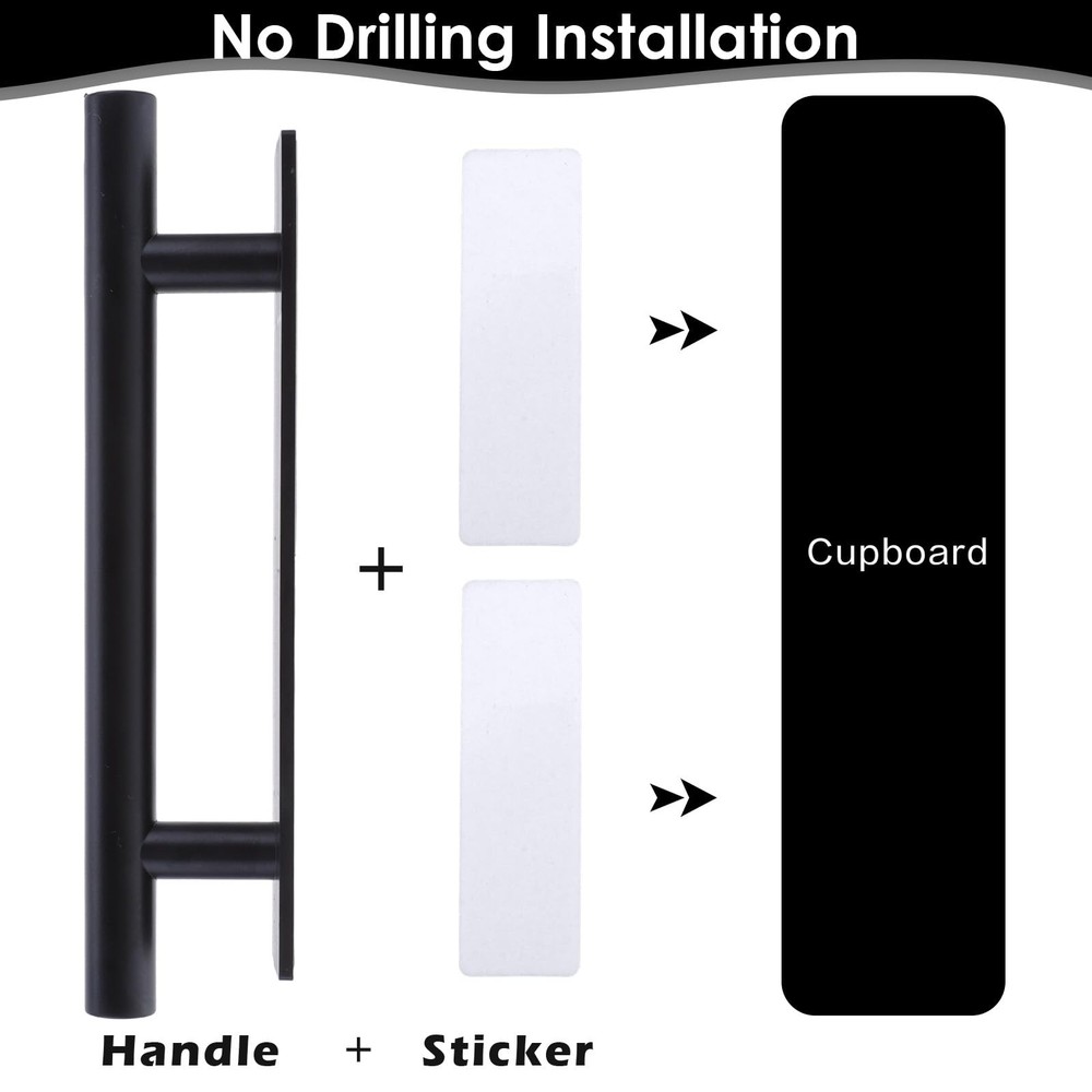 8 Pack Adhesive Cabinet Handles Pulls, Self Adhesive Drawer Pulls Stick Door