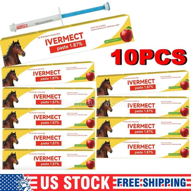 10 Pack New Paste Wormer Horse Dewormer Apple Flavor US Free Shipping