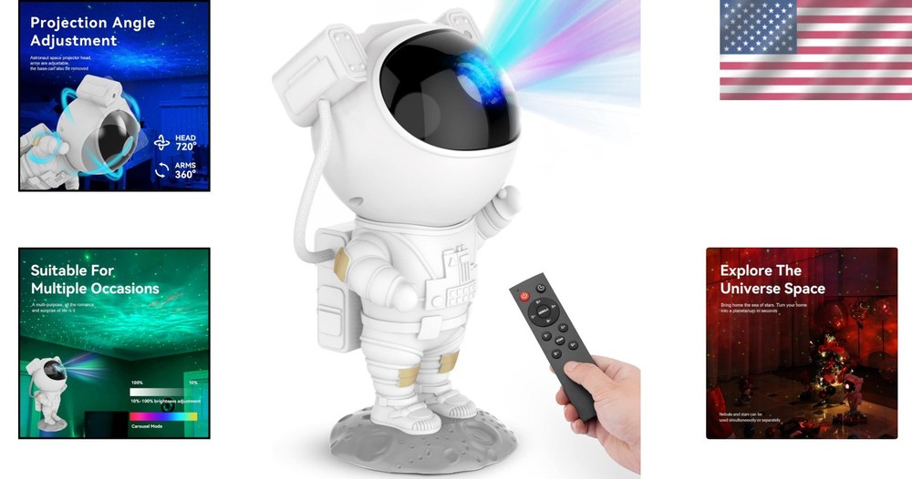 Astronaut Star Projector - Galaxy Night Light