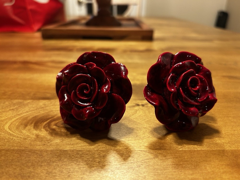 Red Rose Cabinet Nobs