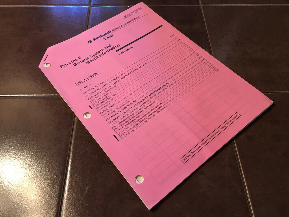 Collins Pro Line II Mounts Manual
