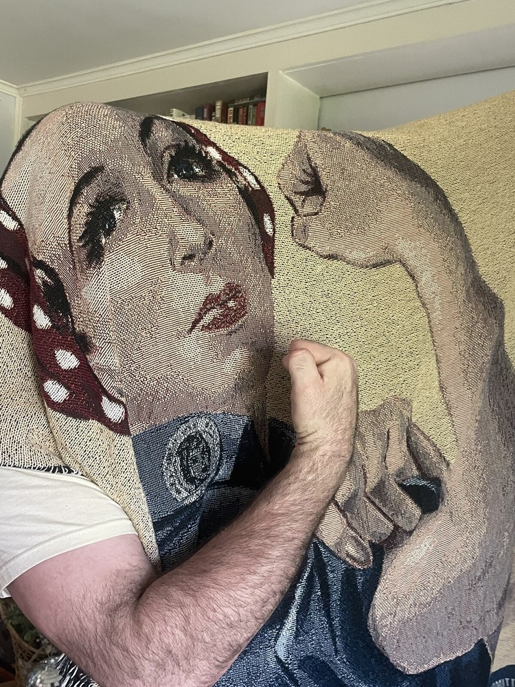 Rosey Riveter Tapestry Blanket
