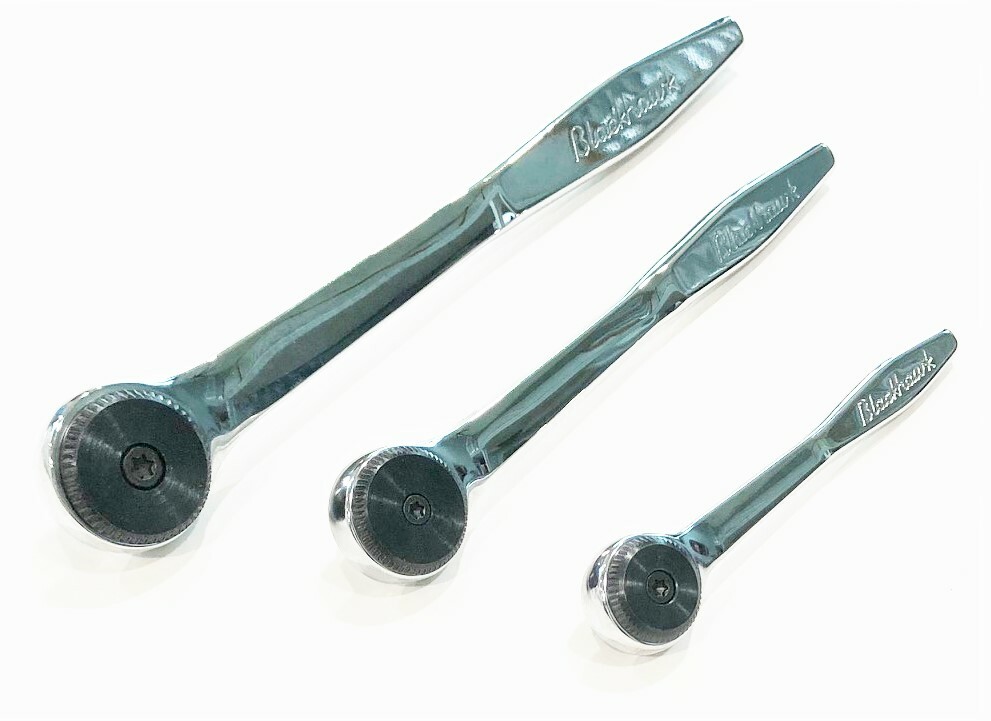 3pc BLACKHAWK PROTO THIN PROFILE FULLY POLISHED RATCHET SET 72 TOOTH 1/4 3/8 1/2