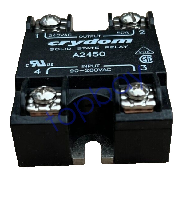 Crydom A2450 solid state relay 90-280 volt input panel mount 240 volt output 50A