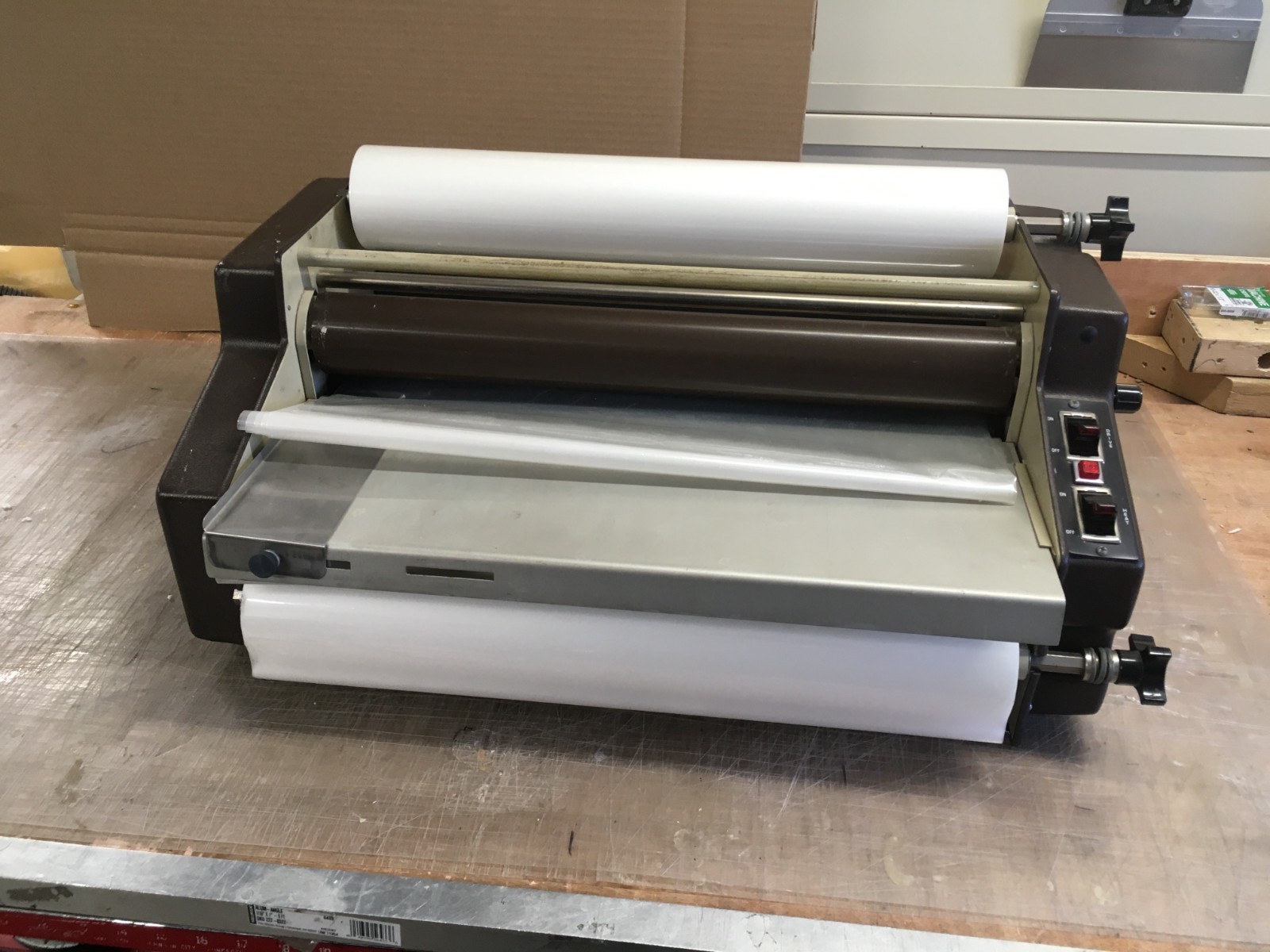 **LEDCO PREMERE 1 18-INCH COMMERICAL LAMINATOR & 2 ROLLS HD SHOP SCHOOL