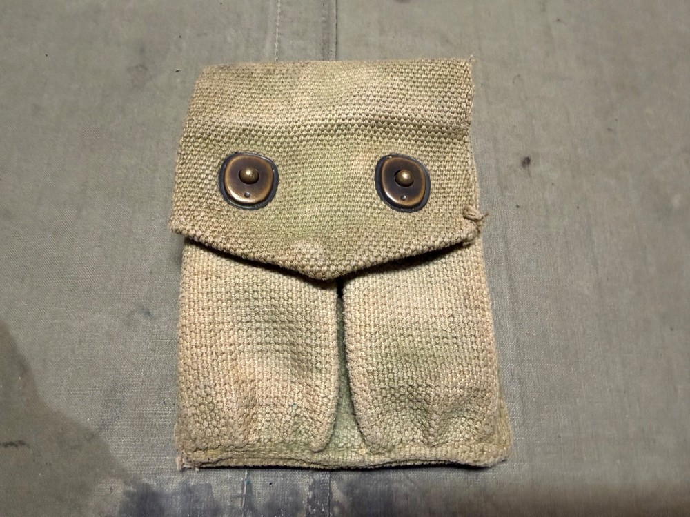 ORIGINAL WWI WWII US ARMY M1910 .45 PISTOL BELT AMMO POUCH-RUSSELL, 1918