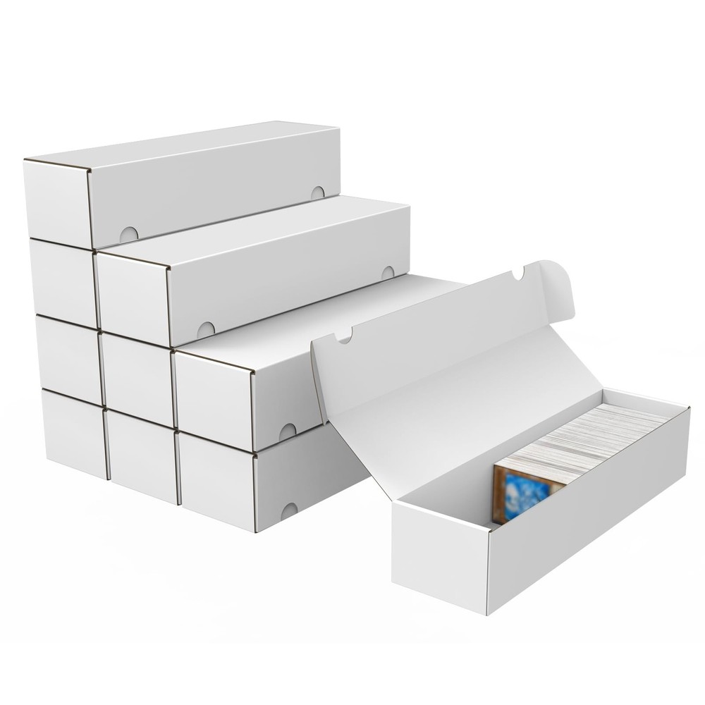 Trading Card Storage Box, 10Pack 1100 Count White Corrugated Cardboard Bulk S...