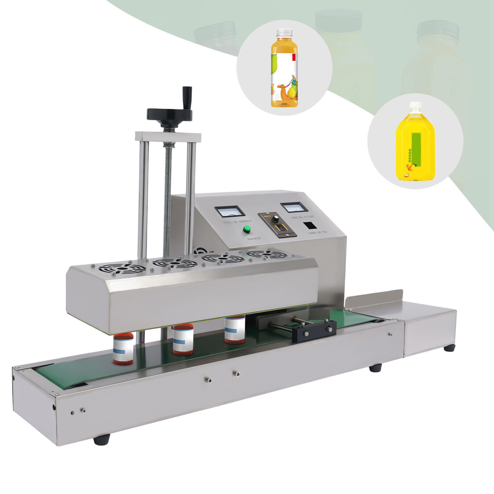 20-100mm Bottle Cap Automatic Sealer Continuous Induction Sealing Machine 1800w