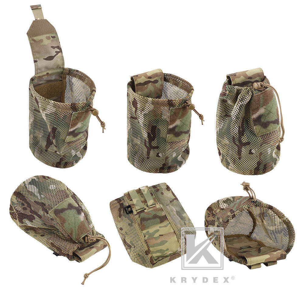 KRYDEX Tactical Mesh Dump Pouch Drop Pouch Magazine Recycling Pack MOLLE/BELT