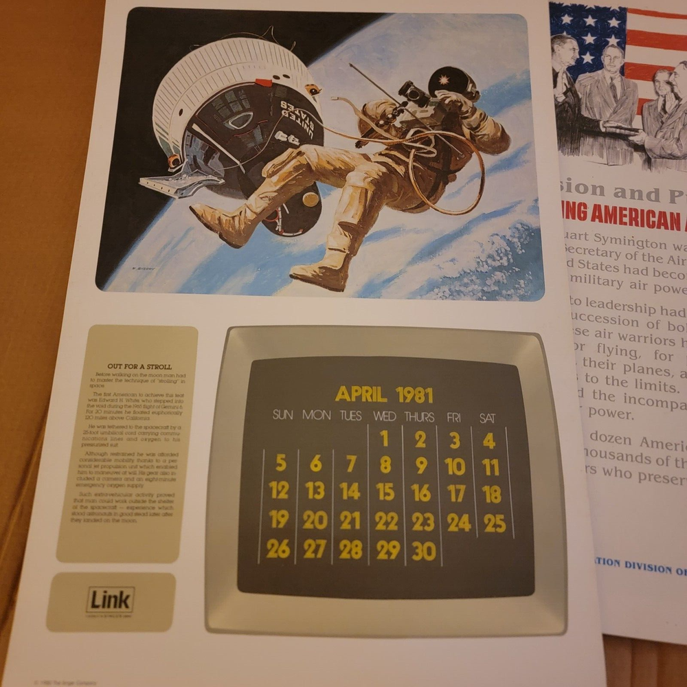 TWO (1981 & 1986) Trainer Flight Simulator by Singer Co. Annual Calendars PLUS !