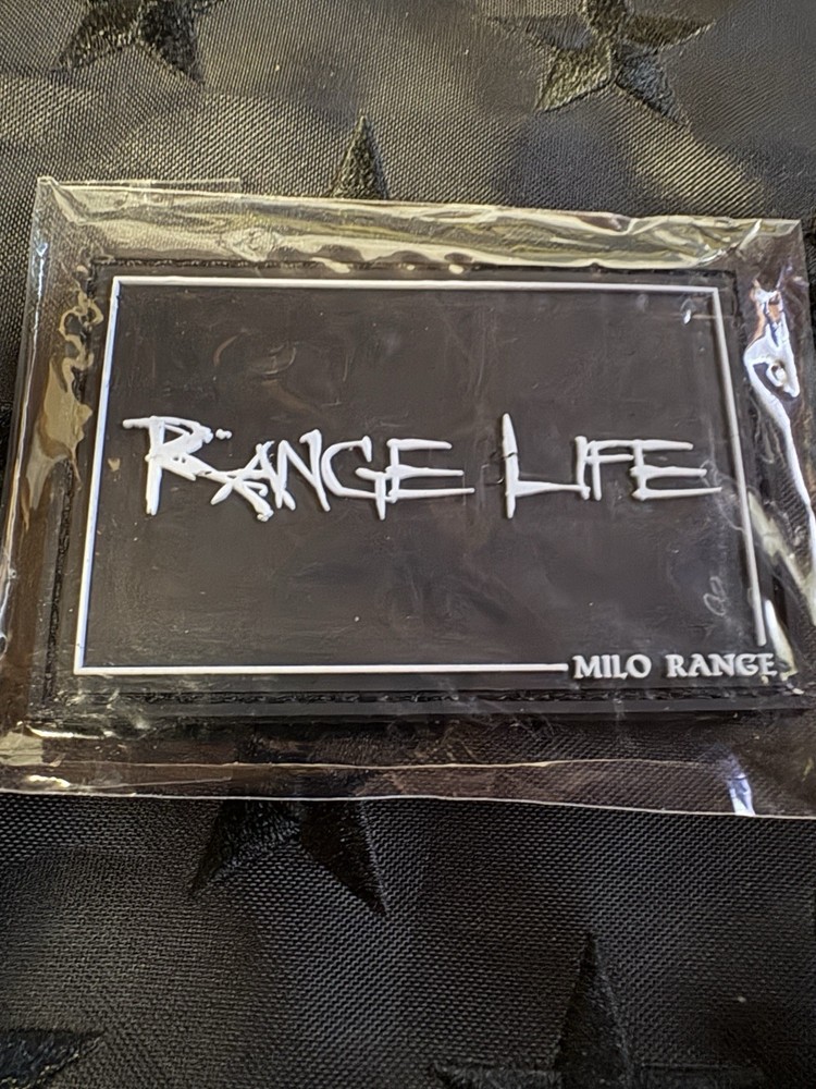 Range Life PVC Tactical Morale Patch Black/White Hook & Loop NEW Free Ship