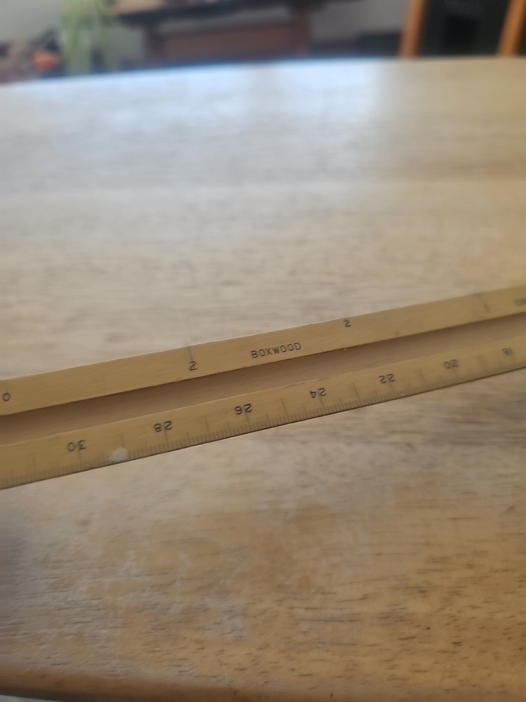 Vtg Post U.S. ST'D Architectural Scale Ruler Genuine Boxwood Engine Divided